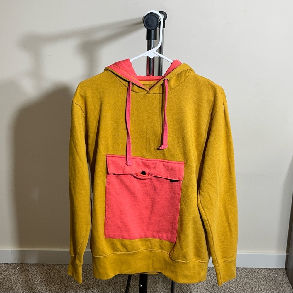 Vintage Black Jack 1999 Colorblock Hoodie Size Small Harvest Gold Pink